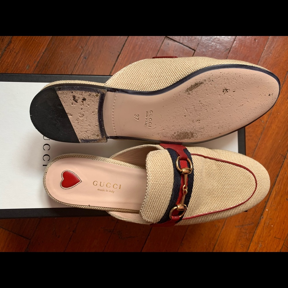 Gucci Women's Princetown Raffia Slippers